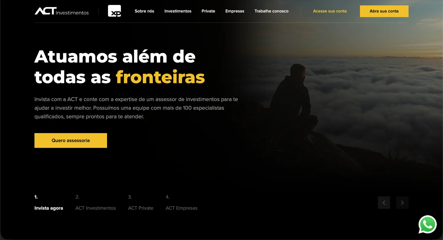 Plataforma digital da ACT Investimentos desenvolvida pela SmartFlow