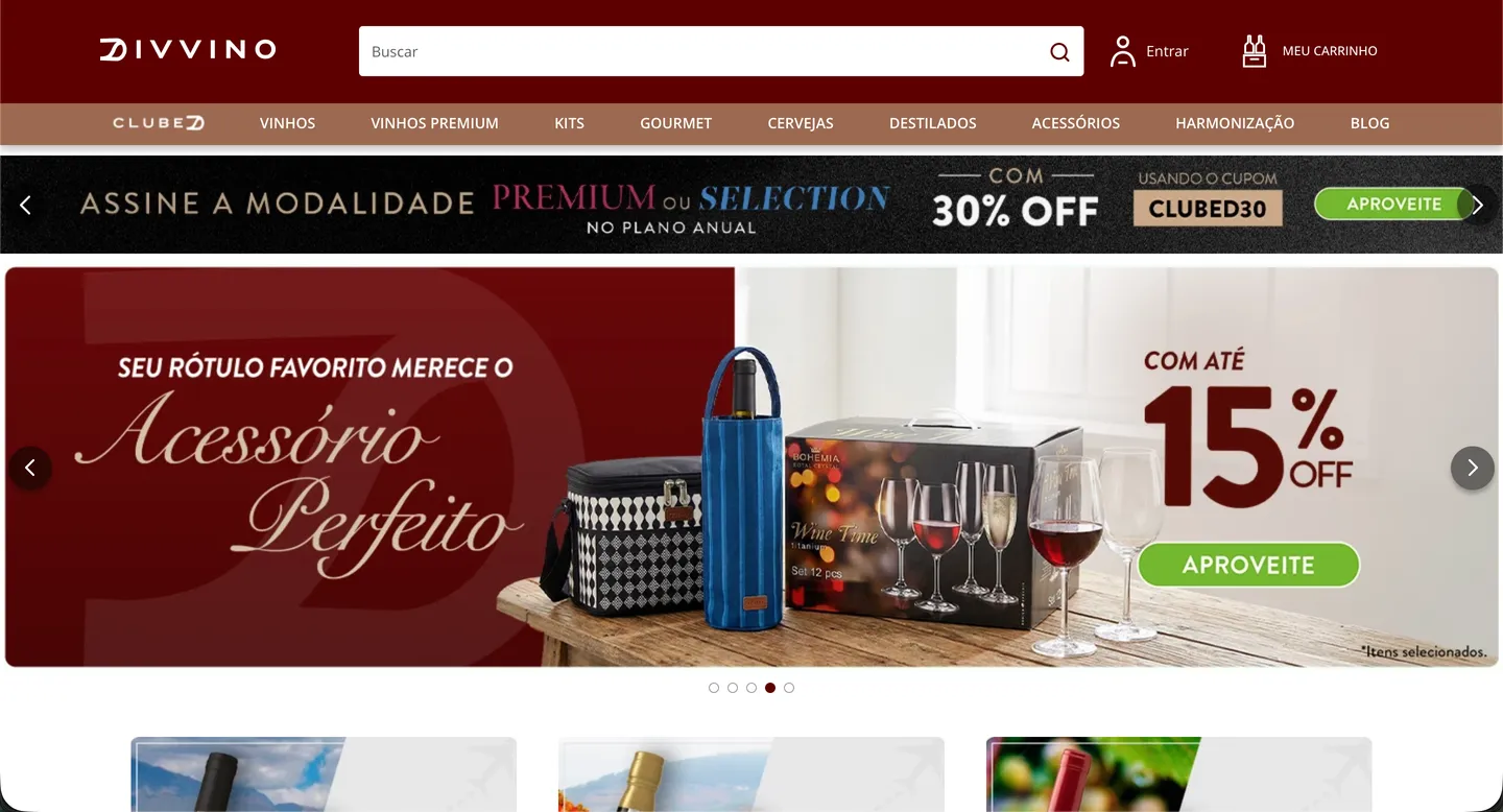 Clube de assinatura de vinhos Divvino desenvolvido pela SmartFlow