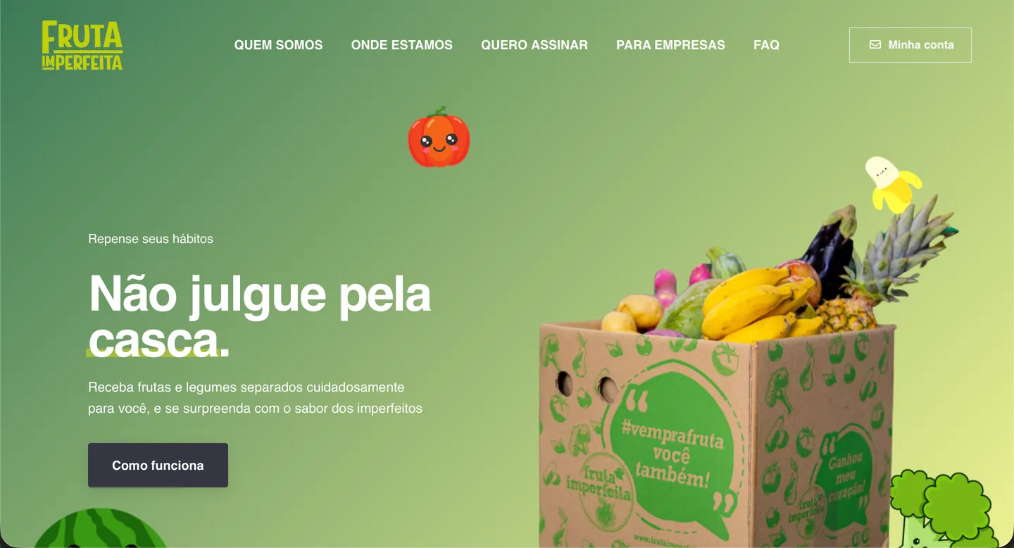 Clube de assinatura Fruta Imperfeita desenvolvido pela SmartFlow