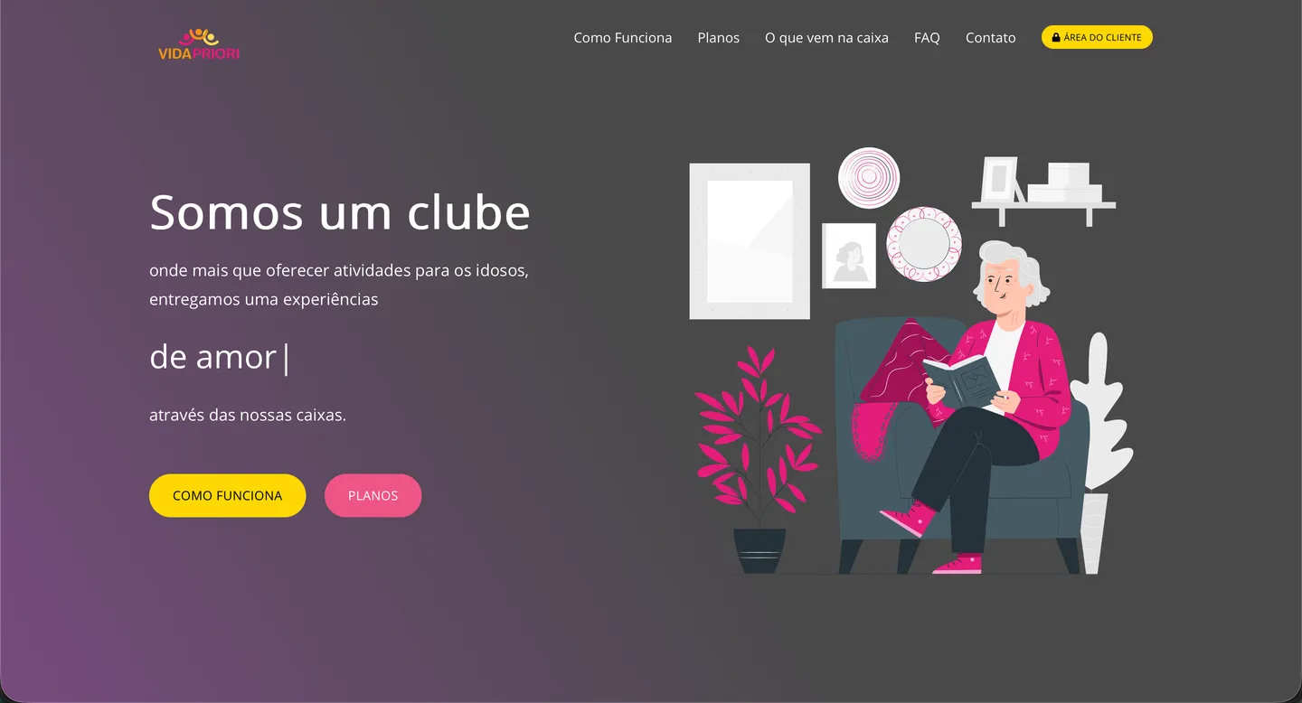 Clube de assinatura Vida Priori desenvolvido pela SmartFlow