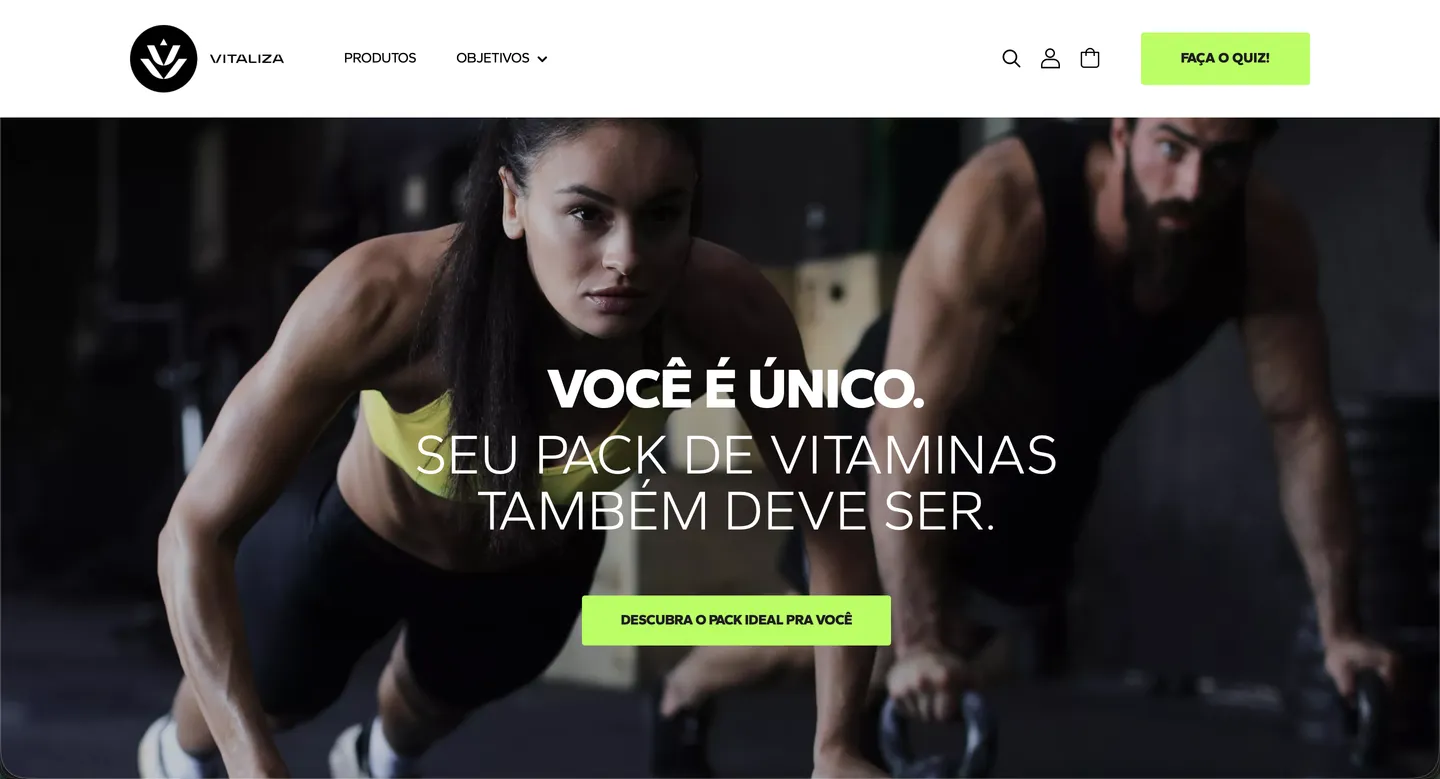 E-commerce Vitaliza desenvolvido pela SmartFlow